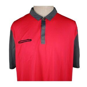 Nike Golf Tour Performance Pocket Polo Shirt Mens XXL 2XL Gray Orange Dri Fit